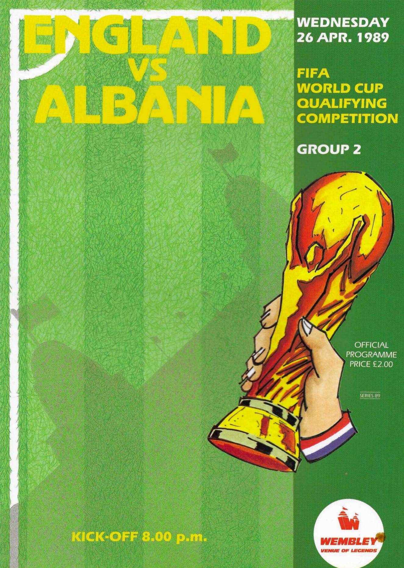 1989 - ENGLAND v ALBANIA